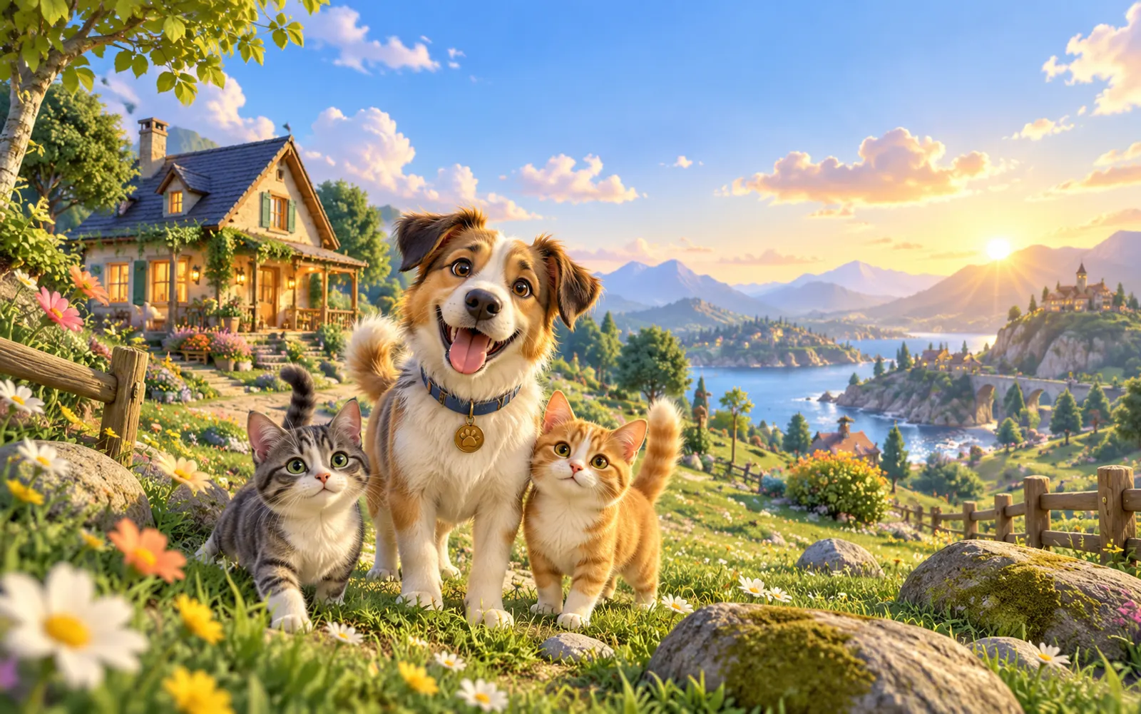 Un chien et des chats réunis dans l’univers chaleureux de l’UBA